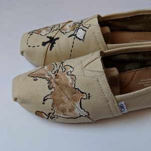 Hand Painted Kakhi Canvas Toms